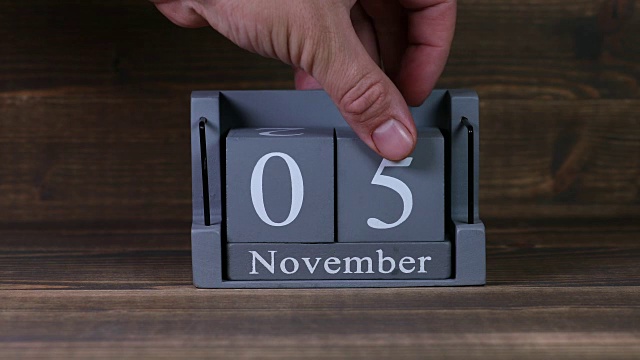 05木方日历11月的设定日期视频素材