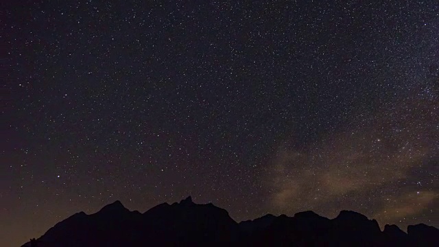 恒星星系移动剪影山，Doi Luang Chiang道，延时视频视频下载