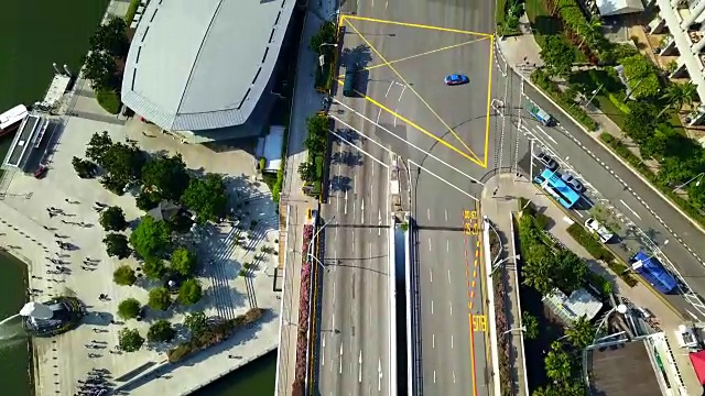 新加坡市区交通鸟瞰图视频素材