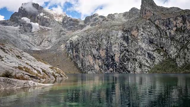 秘鲁Churup湖的平移延时视频视频素材