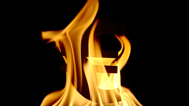 SLOW:燃烧的欧元标志视频下载