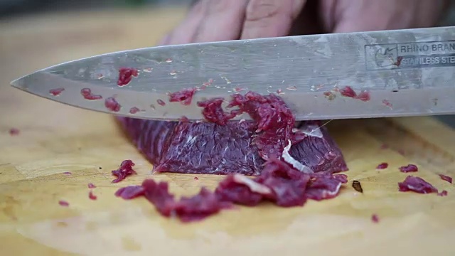 铜:厨师切肉视频素材