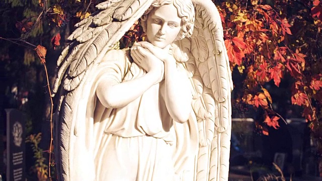 天使雕像全景视频视频下载