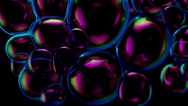 三维渲染与浮动气泡抽象组成。视频下载