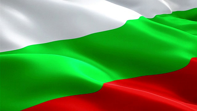 保加利亚国旗在风中飘扬视频片段全高清。现实保加利亚国旗背景。保加利亚旗帜循环特写1080p全高清1920X1080镜头。保加利亚欧盟欧洲国家国旗/另一个国旗可用-检查我的资料视频素材