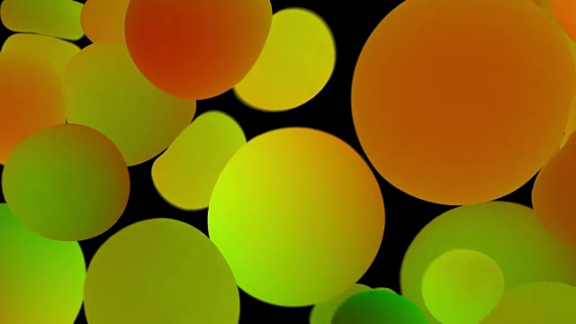 黑色背景上的彩色发光球。数字动画3d渲染视频素材