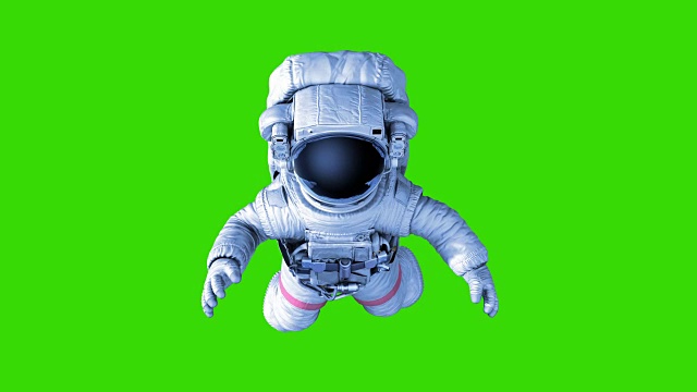 绿色背景下的宇航员视频下载