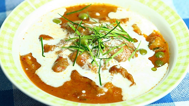 咖喱猪肉，泰国名菜视频素材