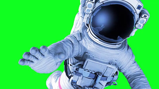 绿色背景下的宇航员视频下载
