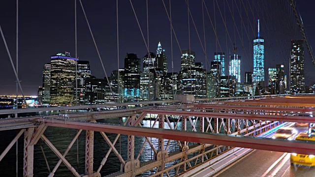 从布鲁克林桥看曼哈顿金融区的概念视图视频素材