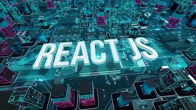 React JS具有数字技术的概念视频素材