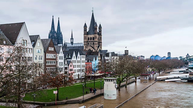 淹没了德国科隆的阿尔茨塔特视频素材