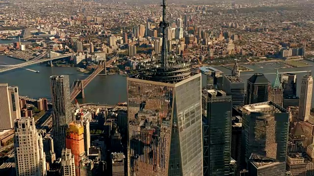 曼哈顿下城鸟瞰图，4k视频素材