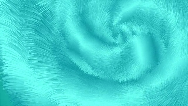 明亮的绿松石抽象毛绒毛皮效果视频动画视频素材