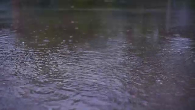 开车穿过被水淹没的街道。视频素材