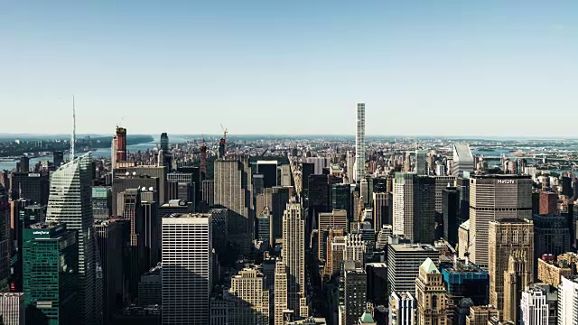T/L WS HA ZI鸟瞰图曼哈顿，纽约市视频素材