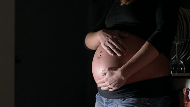 女人,怀孕,户外,肚子视频素材
