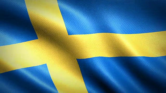 瑞典国旗。无缝循环动画，4K高清视频视频下载
