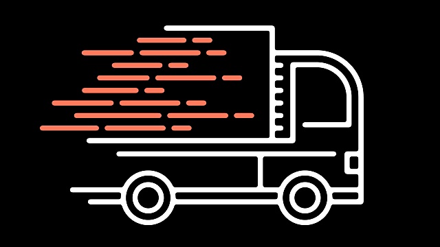 货物交付线与阿尔法图标动画视频下载