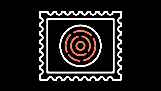 邮票线与阿尔法图标动画视频素材