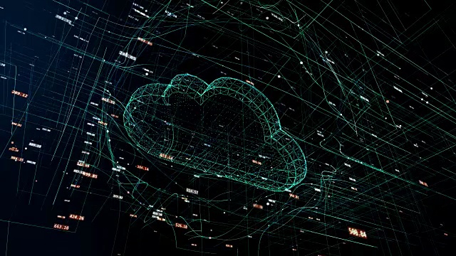 云技术，抽象三维信息技术动画视频素材
