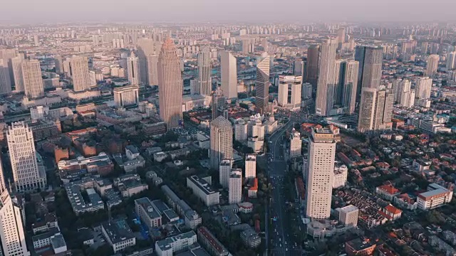 天津CBD鸟瞰图视频素材