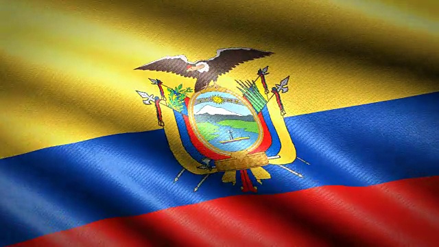 厄瓜多尔国旗。无缝循环动画，4K高清视频视频下载