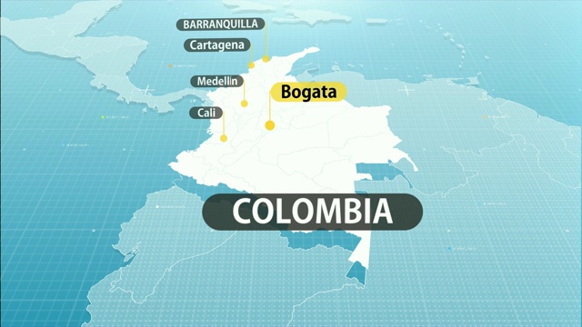 哥伦比亚的地图视频素材