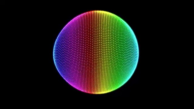 明亮多彩的三维球体形状旋转无缝环视频下载