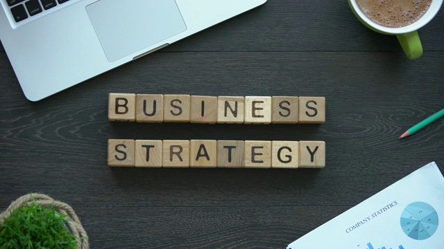 商业战略短语由立方体组成，公司发展，服务扩展视频下载