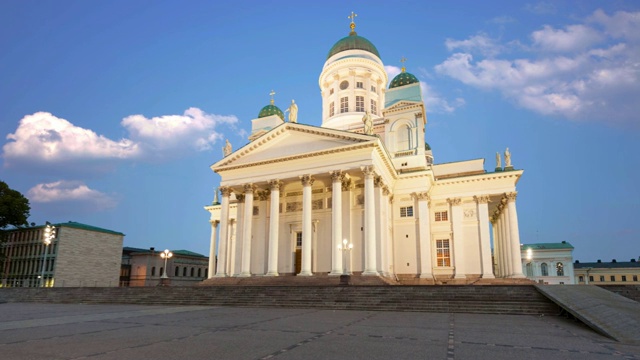 芬兰赫尔辛基美丽的大教堂。视频下载