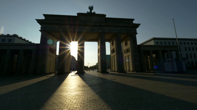 勃兰登堡门的日出，柏林视频素材