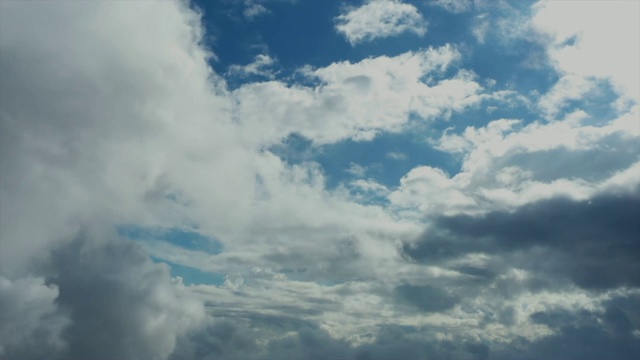 美丽的云在蓝天上快速移动的延时。视频素材