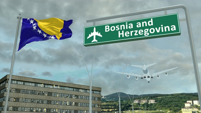 波斯尼亚和黑塞哥维那，飞机接近着陆视频下载