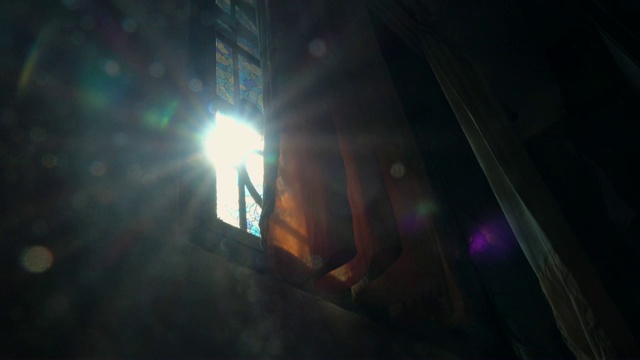 窗外的阳光和耀斑视频素材