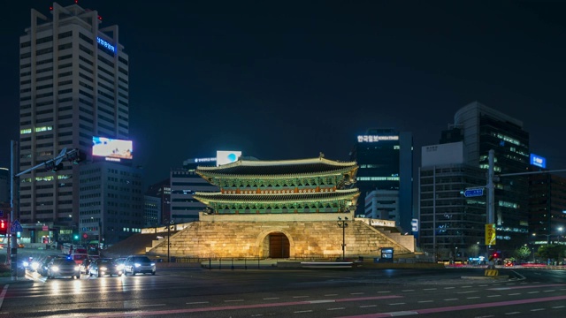 韩国首尔城市天际线的时光流逝视频素材