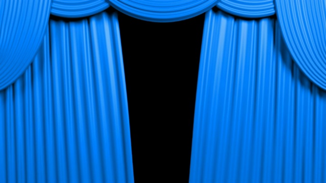 蓝色窗帘与阿尔法背景视频素材
