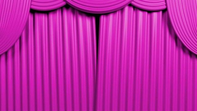 粉红色的窗帘与阿尔法背景视频素材