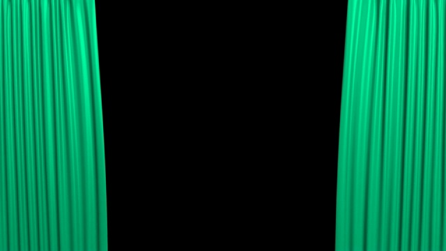 绿松石开放窗帘与阿尔法背景视频素材