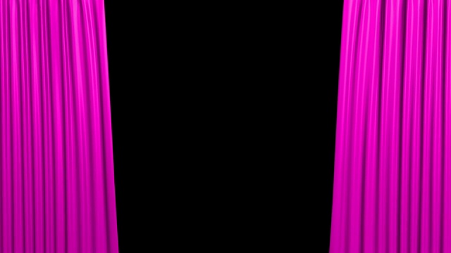 粉红色的窗帘与阿尔法背景视频素材