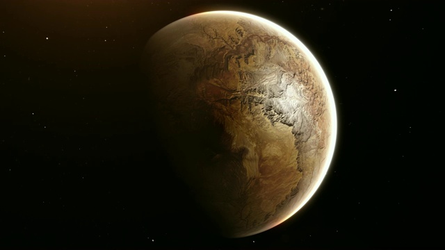一个绕着一个遥远的恒星系统运行的系外行星的三维动画视频素材