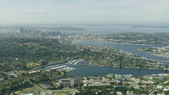 西雅图市中心的广角镜头视频下载