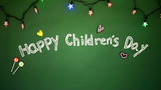 绿色快乐儿童节背景视频视频素材