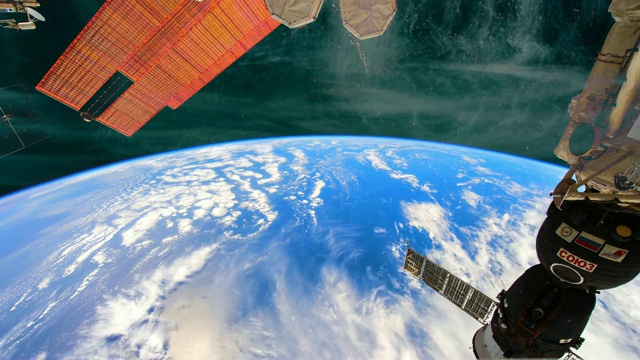来自太空的行星地球。国际空间站(ISS)的观点视频素材