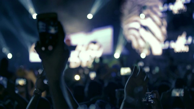 在音乐会上欢呼的人群视频素材