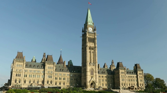 位于安大略省渥太华的加拿大议会大厦视频素材