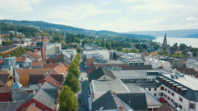 挪威利勒哈默尔市无人机视频下载