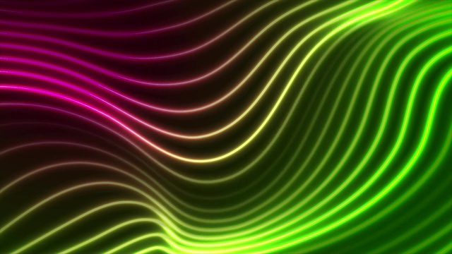 绿色紫色霓虹曲线波浪线视频动画视频素材