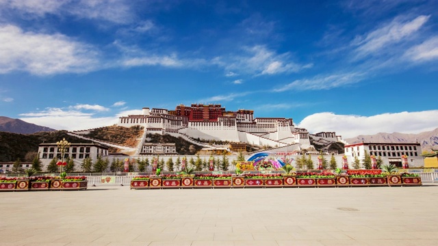 西藏的布达拉宫，时间流逝视频素材