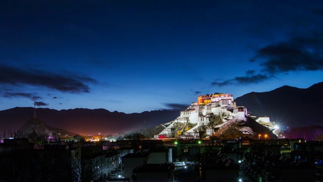 西藏的布达拉宫，时间流逝视频素材